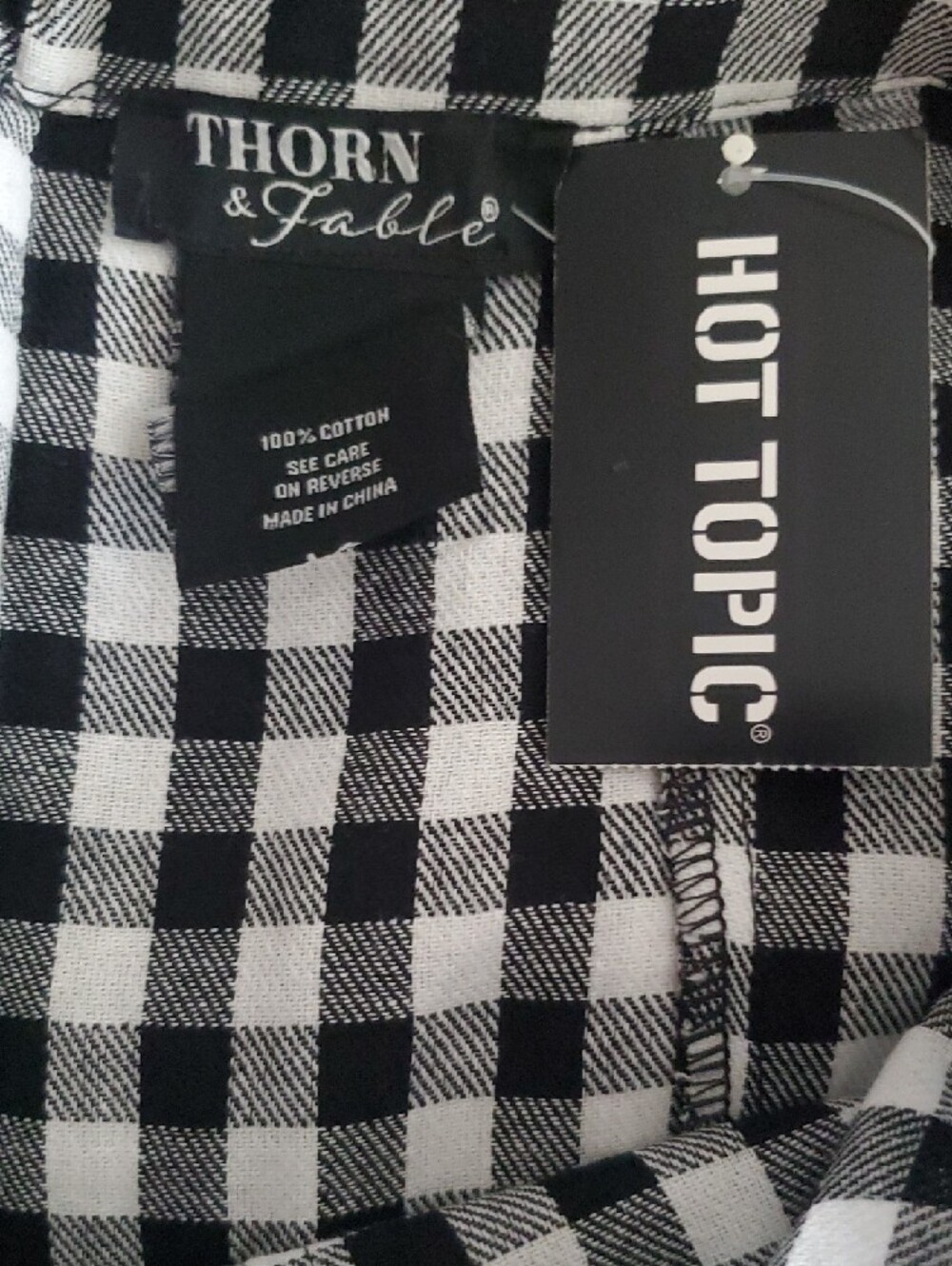 Hot Topic Black and White Gingham Lace-Up Tiered A-Line Skirt - Picture 11 of 15